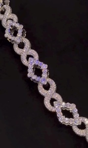 Luxury <b>Iced</b> <b>Out</b> Moissanite <b>Chain</b> with Rhodium Plated Orthodox Hip Hop Jewelry for Gift & Party Occasions VVS Shine - Product Image 2