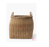 Panier de rangement en jonc de mer et rotin pour vêtements et couvertures, panier artisanal en jacinthe d'eau