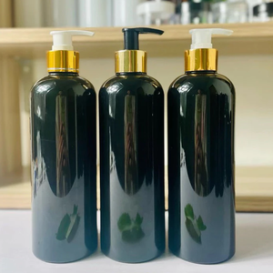 Vente en gros PET noir lotion pompe bouteille rechargeable shampooing revitalisant gel douche lotion conteneur en plastique shampooing bouteille 500ml - Product Image 2