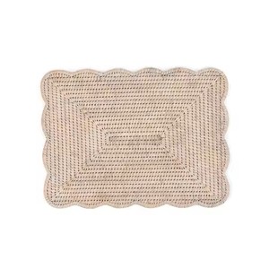 Tapis d'assiettes de table en rotin/assiettes de décoration de mariage/tapis d'assiette Table à manger forme rectangulaire - Product Image 1