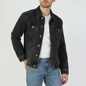Veste denim d'hiver de grande taille pour hommes, chemise de mode individuelle imprimée de couleur unie et décontractée de style vintage - Product Image 6
