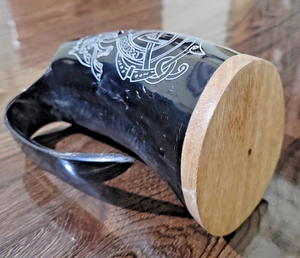Premium Polished <strong>Ram</strong> <strong>Horn</strong> <strong>Mug</strong> - Traditional Yemenite Kosher Shofar-Style Cup - Jewish &amp; Viking Ritual Drinkware&quot; - Product Image 3