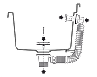 Meuble-lavabo Mongardi au design moderne en mélamine d'orme, lisse, résistant à l'eau, facile à nettoyer, L60x50x85cm, avec kit d'évacuation en PP, pour salle de bain
