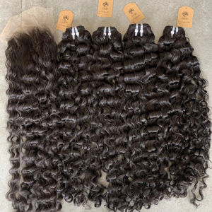 Extensiones de Cabello Humano Remy Rizado Eurasio 100% Virgen de Lujo Vietnamita, Kinky/Jerry Curl, Todos los Colores, Teñibles, 100g, Trama Individual - Product Image 1
