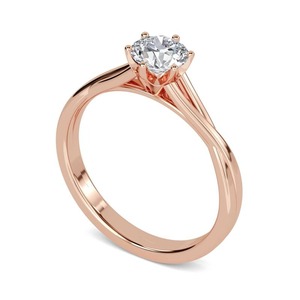 Stunning Round Diamond Shoulder Set Ring Complete With Matching Band 0.80 Ct Lab Grown Diamond In 18K Gold Platinum - Product Image 3