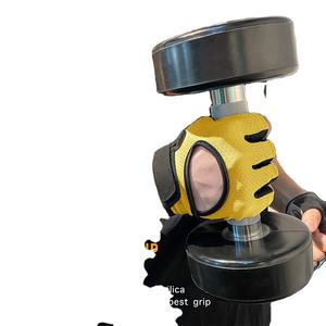 Guantes de cuero personalizados para levantamiento de pesas Suministro directo de fábrica a granel con muñequeras y acolchado en La Palma - Product Image 6