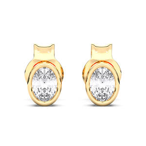 ต่างหูเม็ดกลมมอยส์ซอไนต์ทรงรีสวยงามสีทอง14K ใส่ได้ทั้งชายและหญิงขายส่ง - Product Image 6