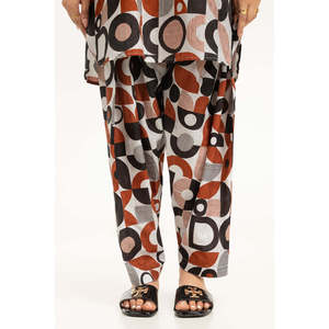 Conjunto Casual de Dos Piezas para Mujer, Blusa y Pantalones Cortos, Estampado Jacquard de Viscosa Blanca, Primavera/Verano, Talla XXS - Product Image 1