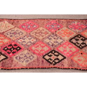 2.3x12.8 ft Turkish Rug, Herki Rug, <b>Red</b> Moroccan Rug <b>Wool</b> - Product Image 4