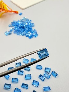 Topacio Azul Natural, Corte Baguette, Facetado, Rectangular, Azul Cielo, Certificado por Terceros, Encerado/Aceitado, Gema Suelta Personalizada - Product Image 4