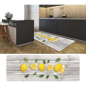 19,6 Pollici X 55 Pollici Tappetino Antifatica per Cucina in PVC Intrecciato con Motivo Limone, Imbottito in Schiuma per Stare in Piedi - Product Image 1