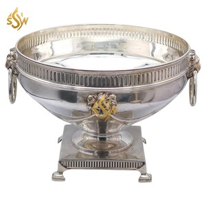 Plato y olla de cazuela de comida de diseñador de lujo, olla caliente de comida de Metal de forma redonda hecha a mano de alta exigencia para boda - Product Image 1