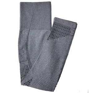 Leggings femmes haute élastique femme sans couture Yoga pantalon taille haute entraînement course collants 3/4 longueur Sport pantalon - Product Image 4