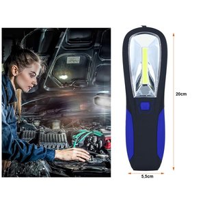 Lampada torcia portatile 2W COB LED per officina alimentata da 4 batterie AAA-auto e moto/luci e lampadine - Product Image 6