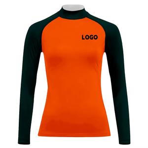 wholesale Custom Print Women Swimwear t shirt Long Sleeve Surf Wetsuit Swimsuit <b>Top</b> Beach Wear - Product Image 3