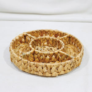 ถาดเสิร์ฟผักตบชวาแบบมีช่องแบ่งสำหรับใส่ขนม ถั่ว ลูกอม รูปทรงกลม - Product Image 2