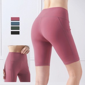 Yoga Biker Shorts Cintura alta 2025 Mujer Fitness Gym Yoga Shorts con bolsillos Nuevo material Sexy Workout - Product Image 5