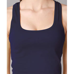 Dernière vente en gros personnalisé Slim Fit débardeurs pour femmes décontracté sans manches été grande taille hauts 2025 col profond bleu couleur - Product Image 5
