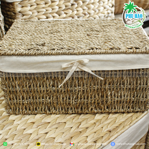 PRODUCTO VENTA CALIENTE Cesta Rectangular de algas marinas con tapa Perfecta para la organización de la cocina - Product Image 3