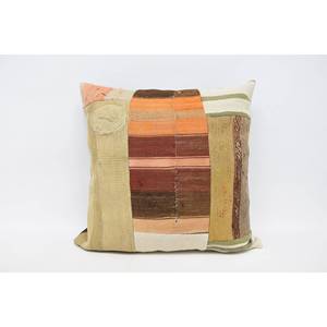 Coussin Kantha Patchwork en laine beige 28x28 pouces coussin décoratif tissu tissé imprimé floral brodé Vintage pour canapé à la maison - Product Image 1