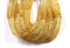 ลูกปัดพลอยซิทรีนธรรมชาติขนาด8นิ้วลูกปัดพลอยเส้นยาวไล่เฉดสี6-6.5มม. ทรงวงล้อเหลี่ยมเพชรพลอยยางรถยนต์1เหลี่ยม - Product Image 5