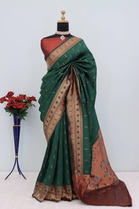 Colección de Saris de Seda Ligeros y Lujosos al por Mayor, Diseños Elegantes, Detalles Ricos, Estilo Moderno, OEM, para Bodas y Fiestas - Product Image 6