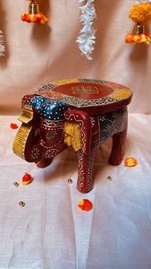 Venta caliente último diseño hermoso multicolor pintado a mano de madera maciza elefante taburete para el hogar sala de estar decoración del Hotel - Product Image 5