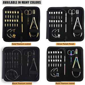 Customized Color Hair Extension Stainless Steel Hair Extension Tool <b>Kit</b> <b>Beading</b> Pliers for Hair Extensions - Product Image 5