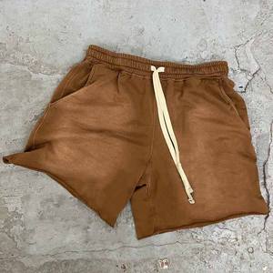 Pantalones Cortos Deportivos de Verano para Hombre, Cintura Alta Elástica, Poliéster/Algodón, Secado Rápido, Estilo Vintage, Lavado Ácido, Color Raccoon - Product Image 2