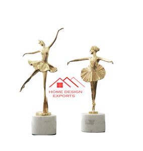 Escultura Metálica de Bailarina con Acabado Dorado, Forma Personalizable, Escultura Metálica Decorativa de Lujo para Mesa de Hogar, Gran Venta - Product Image 1