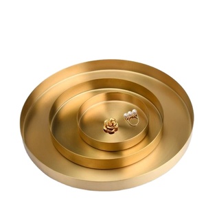 Ensemble de petits et moyens plateaux ronds avec motif de logo Ensemble de plateaux en métal étonnants de qualité supérieure à des coûts raisonnables - Product Image 1