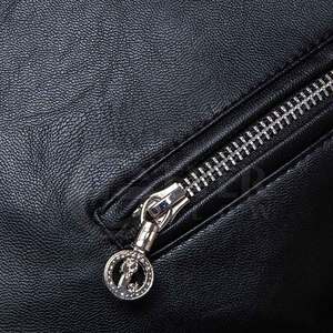 แจ็กเก็ตหนัง PU สไตล์ยอดนิยมสำหรับผู้ชายคอตั้งมีซิปแจ็คเก็ตหนังแฟชั่น - Product Image 6