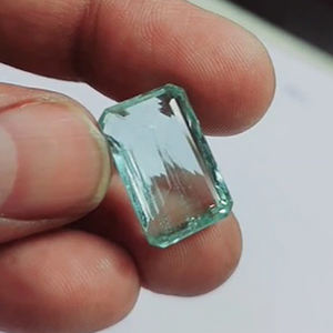 Alta calidad 1 pieza aguamarina Natural 19mm Octágono faceta 15 Cts IRoc ventas Brasil Baruj corte de piedras preciosas sueltas para joyería US $75 - Product Image 3