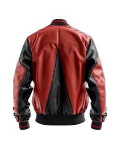 แจ็กเก็ตหนังแท้สำหรับผู้ชายเสื้อแจ็กเก็ตมอเตอร์ไซค์สำหรับนักขี่มอเตอร์ไซค์สีแดงงาน OEM ออกแบบได้ตามต้องการ - Product Image 2
