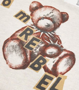 เสื้อสเวตเตอร์ลายกราฟิกสีเบจใส่ได้ทั้งชายและหญิงพร้อมลายการ์ตูนและหมีทรงโอเวอร์ไซส์แบบลำลองสำหรับฤดูใบไม้ร่วง - Product Image 5