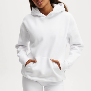 เสื้อฮู้ดดี้ผู้หญิงรุ่นใหม่ล่าสุด ผ้าฝ้าย 100% สไตล์ลำลองสำหรับฤดูหนาว ทรงโอเวอร์ไซส์ สวมใส่สบาย ทันสมัย เป็นมิตรกับสิ่งแวดล้อม ผลิตจากผ้าถัก พร้อมป้ายด้านหน้า - Product Image 1