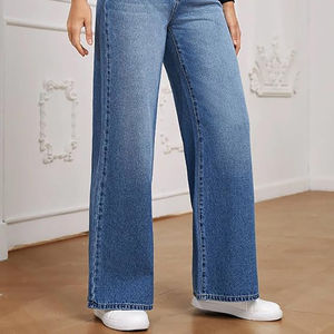 Wide Leg <b>Jeans</b> for <b>Women</b> High Waisted Trendy Denim Pants Side Breathable Plus-Size Denim Baggy <b>Jeans</b> Casual Fitting Pants - Product Image 4