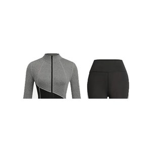 Vêtements de sport pour femmes grande taille, ensemble 2 pièces, coupe-vent, imperméable, avec capuche, pour la gym, l'entraînement, le fitness, le yoga - Product Image 3