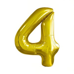 Globo de Helio Metálico con Número 4 Dorado de 80 cm para Decoración de Fiestas - Product Image 2