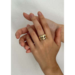 Classic and Bold Hollow <b>Dome</b> <b>Ring</b> Stack Fine Jewelry Sets - Product Image 2