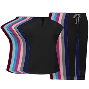 Soft Touch Scrub Nurse USA Style V Neck Scrub Top Pantalones de secado rápido Conjunto de uniforme de hospital Uniforme de laboratorio y conjunto de enfermera - Product Image 6