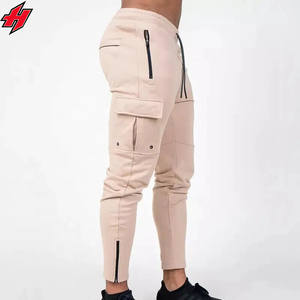 Pantalones de chándal ajustados de otoño para hombre, joggers de Spandex de algodón alto con ropa de calle personalizada, patrón apilado acampanado bordado de retazos - Product Image 3
