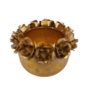 Portavelas indio decorativo de hierro de alta calidad, soporte de Pilar, acabado Chapado en gris, hecho a mano, personalizado - Product Image 4