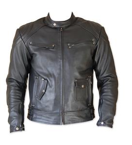 Venta al por mayor de cuero de los hombres chaqueta de cuero chaqueta negra de calidad superior de moda británica chaqueta de cuero de oveja de los hombres - Product Image 6