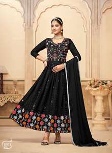 Costume Anarkali très demandé avec détails en tissu faux georgette, tenue ethnique indienne pour les festivals et les cérémonies de Sangeet - Product Image 6