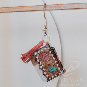 Porte-monnaie en cuir de fourrure de vachette occidentale Pochette élégante Portefeuille Sac à main en cuir usiné Style occidental Pochette unisexe Porte-monnaie - Product Image 3