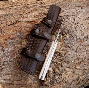 Hot Selling Premium Handmade High Quality Damascus Steel Cutout Bushcraft Outdoor Survival Hunting <b>Knife</b> Customized with <b>Sheath</b> - Product Image 4