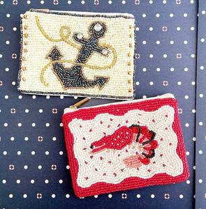 Porte-monnaie en toile de Noël personnalisé, motif d'arbre en perles rouges, avec inscription Joyeux Noël, sourire, pochette de Nouvel An, fermeture à glissière - Product Image 6