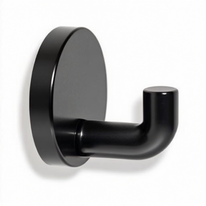 Jet <b>Black</b> HEWI Single <b>Hook</b> 477.90.010 Projection 45mm 50mm Polyamide 90mm - Product Image 3