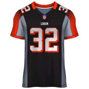 Camiseta de fútbol americano personalizada, uniformes bordados, camiseta de fútbol americano para hombre, número de nombre en contraste de Color blanco y naranja - Product Image 2